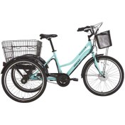 Resim Bisan E - PORTER LİTYUM ELEKTRİKLİ BİSİKLET 44 CM V - ROLLER FREN 3 VİTES 24 JANT TURKUAZ SİYAH 