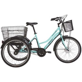 Resim Bisan E - PORTER LİTYUM ELEKTRİKLİ BİSİKLET 44 CM V - ROLLER FREN 3 VİTES 24 JANT TURKUAZ SİYAH 