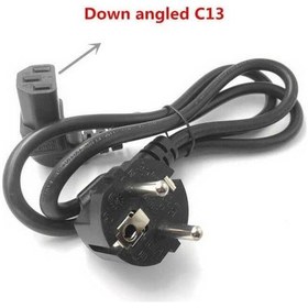 Resim C13 Power Kablo - 90 Derece L Uç - Dik Açılı - Standart Power Kablosu - 1.8 Mt 