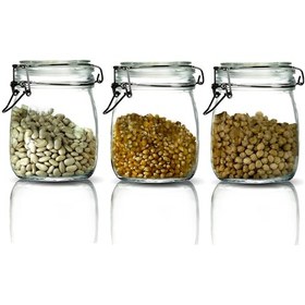 Resim Korken Kavanoz 750 Ml Vakumlu Kilitli Cam Saklama Kavanozu Şeffaf 