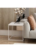 Resim Başak Metal Ayaklı Yan Sehpa - Beyaz 