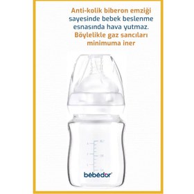 Resim Bebedor Geniş Ağızlı Isıya Dayanıklı Cam Biberon 120 ml 