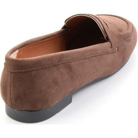 Resim Kahve Süet Kadın Loafer Ayakkabı K01745877072 