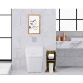 Resim Bk Home Doğal Masif Ahşap Tuvalet Kağıtlığı Ve Dekoratif Retro Ah (551052193) 
