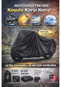 Resim Volta Vsm Arka Çanta Uyumlu Motosiklet Brandası Siyah Renk Kar Su Yağmur Geçirmez,motor Örtüsü,motor Çadırı,motorsiklet Brandası Coverplus Kalitesiyle 