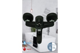 Resim Altun Siyah Mix Banyo Duş Bataryası Aç Kapa Musluk 