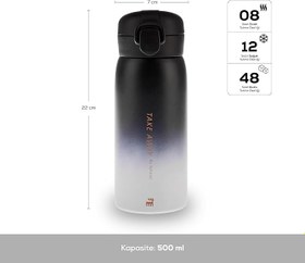 Resim Karaca Skyfall Çelik Sızdırmaz Termos 500 Ml Siyah 