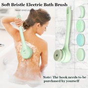 Resim Elektrikli Vücut Fırçası Sırt Temizleyici, Yumuşak Kıl Elektrikli Banyo Fırçası, 2 Hızlı 360 Derece Yüksek Hızlı Döndürme Kir Temizleme Masaj Banyo Fırçası, USB Şarj, Su Geçirmez Uzun Çift Tutma Elektrikli Vücut Ovma, Elde Taşınabilir Temizlik Fırçası 4 Fırça Başlığı ile, Sırt Ovma, Kişisel Hijyen, Ergonomik Tutma, Kompakt Temizleyici, Uzun Ömürlü Pil, Dayanıklı Yapı, Çift Hızlı Fırça, Derin Temizlik Aracı, Evde Spa, Kendine Bakım Gerekliliği 