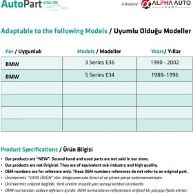 Resim Alpha Auto Part Bmw E34 ve E36 Için Kontak Şaftı Kilit Silindir Mili 