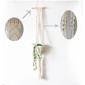 Resim Dtc1013-el Yapımı Makrome Bitki Askı Bitki Tutucu Pot Askı Duvar Dekorasyonu İçin Pot Tepsi Balkon Saksı Askısı 