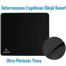 Resim BLACK DEER Professional Siyah Küçük Boy Gaming Mouse Pad 30x25 Cm 