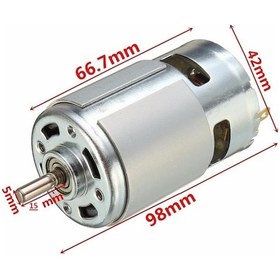 Resim Rs 775 Dc Motor Rulmanlı 12-36 Volt 12000 Rpm Şarjlı Matkap Cnc 