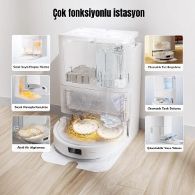 Resim Roborock Q Revo MaxV Akıllı Robot Süpürge Beyaz 7000 Pa Emiş Gücü ile Sert Zemin İçin Akıllı Navigasyon 