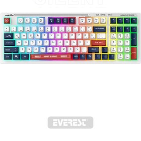 Resim Everest KB-98 Sessiz Rainbow Q Türkçe Klavye Membrane Oyuncu Klavyesi Gaming Klavye 