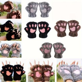 Resim 1 Çift Kadın & Sevimli Pati Desen Eldiven - Kalınlaştırılmış Kış Sıcaklığı, Kaymaz Tutuş ve Dokunmatik Ekran Uyumlu - Yarım Parmağa Saçmalık Pelüş Patili Eldivenler (Siyah/Beyaz/Pembe/Kahverengi/Gri) - Soğuk Hava İçin Rahat Katkılılar, Şirin Tasarım ile Evcil Hayvan Severler için, İş Günlükü ve Resmi Giysilerle uygun - Her Beden için Esnek Fit, Elle yıkanabilir, İdeal Temalı Etkinlikler ve Sonbahar İstifadesi İçin Mükemmel 