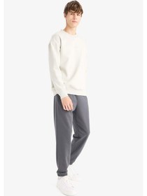 Resim Defacto Regular Fit Beli Bağcıklı Paçası Lastikli Cepli Basic Düz Jogger Eşofman Altı E9427ax25auar104 Antrasit 
