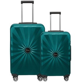 Resim 2'li Valiz Seti Polikarbon Büyük Boy Orta Boy Valiz Petrol 1809 Petrol 