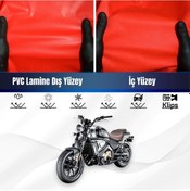 Resim Qj Srv550 St Motosiklet Brandası Su Geçirmez Branda Kırmızı Branda Motor Branda Xxl 