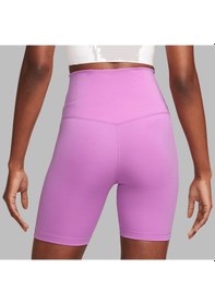 Resim Nike Dri-fıt One Yüksek Belli 18 Cm Kadın Bisiklet Şortu, Kadın Mor Şort Tayt Mor 
