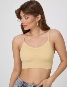 Resim Tellynelly Sporcu Üstü Akşam Cropped Top Blazer Altı Sütyen Sporcu Üstü Akşam Üstü Crop Top Blazer Altı Sütyen. 166280 Bej 