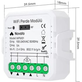 Resim AyrStore Tuya Mini Wifi Akıllı Perde Panjur Kontrol Rölesi (Tuya, Smart Life, Google Home, Alexa, Home 