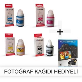 Resim PHOTOINK Canon Maxify MB5750 için 1 Takım Photoink Mürekkep- Fotoğraf Kağıdı Hediyeli 