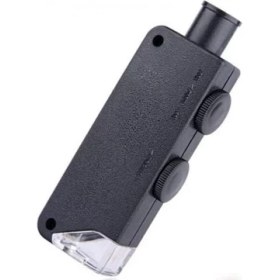 Resim Mudanis Mini 60X 100X Zoom Lens Odak Takı LED Cep Mikroskop Büyüteç 