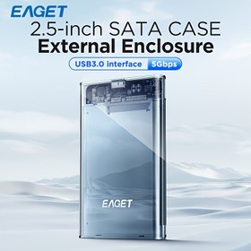 Resim EAGET 6.35cm SATA Harici Sabit Disk Muhafazası, SSD HDD için USB 3.0 - SATA III Adaptörü, UASP Uyumlu, Pil Gerektirmez 