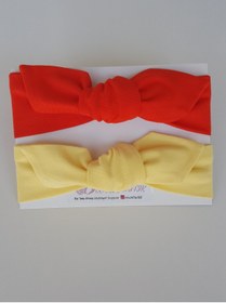 Resim swan butik Kız Bebek Çocuk Bandana Toka Seti 2'li (SAÇ BANDI NAR ÇİÇEĞİ, SARI) 