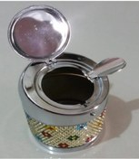 Resim RICHIE Yuvarlak şekil taşlı desenli çok renkli çevre dostu masa üstü kül tablası 
