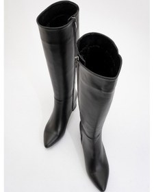 Resim Luvi Shoes Sejas Siyah Hakiki Deri Kadın Topuklu Çizme Siyah 
