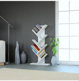 Resim Selvi Çapraz Kitaplık Beyaz-beyaz 