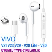 Resim Vivo V21 V23 V29 V29 Lite V30 Kulaklık Type-C Mikrofonlu Kulaklık 