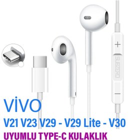 Resim Vivo V21 V23 V29 V29 Lite V30 Kulaklık Type-C Mikrofonlu Kulaklık 