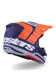Resim Alpinestars S-M7 Core Off-Road Kaskı Mavi Beyaz Oranj 