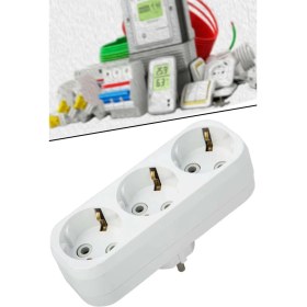 Resim Markafox Beyaz Kablosuz Topraklı Çoğaltıcı Üçlü Priz 3'lü 1410 