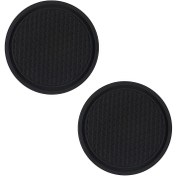 Resim 2 Adet Siyah PVC Araba Bardak Tutucu Altlıkları - 6.99cm Kaymaz, Dokulu Tutuş ve Yükseltilmiş Kenar Tasarımı ile Artırılmış Stabilite, Araç İç Aksesuarı|Güvenli Bardak Tutucu|Dayanıklı Altlık 