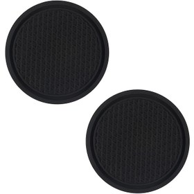 Resim 2 Adet Siyah PVC Araba Bardak Tutucu Altlıkları - 6.99cm Kaymaz, Dokulu Tutuş ve Yükseltilmiş Kenar Tasarımı ile Artırılmış Stabilite, Araç İç Aksesuarı|Güvenli Bardak Tutucu|Dayanıklı Altlık 