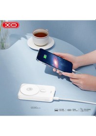 Resim Pr211 10000mah 38.5w Magsafe Type-c / Usb-a Çift Çıkışlı Hızlı Şarj Stantlı Taşınabilir Powerbank Beyaz 