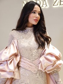 Resim Couture Simay Tesettür Abiye - Pudra / 40 