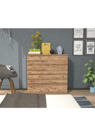 Resim Mbes Mobilya 80'Lik Şifonyer Atlantik Çam 4 Çekmeceli 