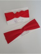 Resim swan butik Kız Bebek Çocuk Bandana Ve Yetişkin Bandana 2'li Anne Kız Kombini Kırmızı 