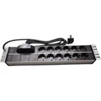 Resim Rak 19" 2u Pdu: 12 x Schuko Tip Soketli, 16A Sigortalı, 1,5m 3x1.5mm2 Cee 7/7 Tip Fişli Kablolu 