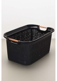 Resim Woow Çamaşır Sepeti - Çamaşır Sepeti - Plastik Sepet 30 Lt - Siyah Siyah 