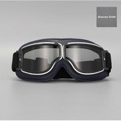 Resim Retro Deri Motosiklet Gözlükleri Vintage Pilot Gözlükleri Rüzgar Geçirmez Evrensel Açık Hava Bisiklet Bisiklet Kayak Gözlükleri Harley Kask İçin 