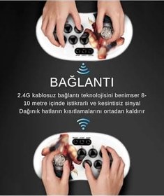 Resim Vooka A16 Oyun Konsolu 2.4G Bağlantılı Tv-Pc Uyumlu 10.000 Oyunlu Atari Konsol Pilli Işıklı 3D 2D 