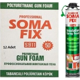 Resim Somafix 12 Adet 850 ml Somafix Tabancalı Isı Ses Yalıtım Poliüretan Köpük S940 