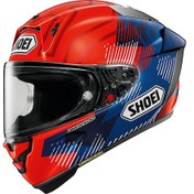 Resim Shoeı X-spırıt Pro Marquez 8 Tc-1 Kapalı Kask Kırmızı - Mavi 