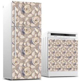 Resim Buzdolabı Ve Bulaşık Makinası Beyaz Eşya Sticker Kaplama 3D Çiçek (498531689) 