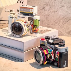 Resim Kendinden montajlı. Ulusal Trend Yapı Bloğu SLR Kamera Klasik Model Süs Ev Dekorasyonu Küçük Parça Montaj Yaratıcı Süsler 